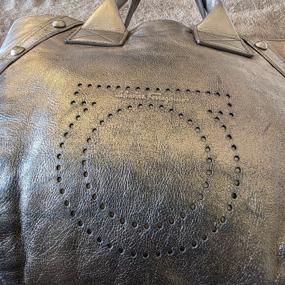 Authentic Salvatore Ferragamo Metallic Leather Gancini Tote – Made in Italy - Picture 12 of 16